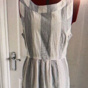 Elegant Gray Striped Dress